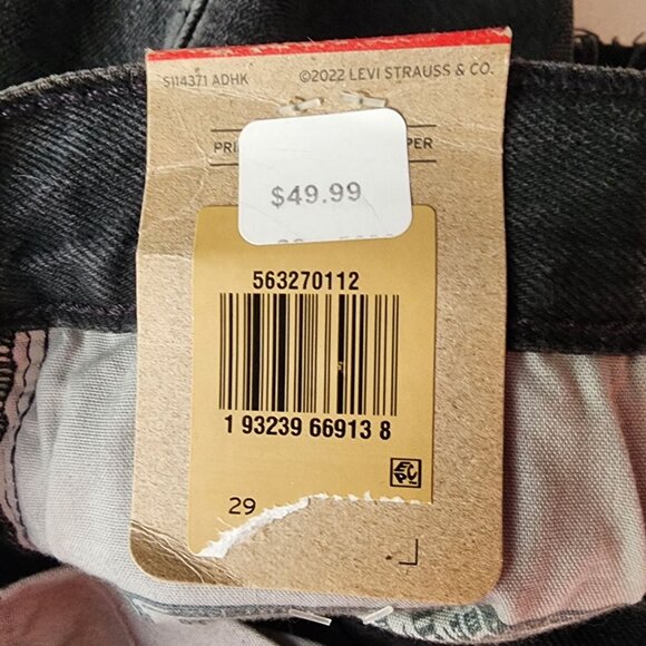 NEW Levi's Womens 29 Shorts 501 High Rise Cut Off Button Fly Black Jean Shorts - Picture 10 of 11